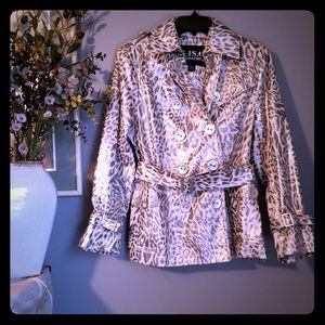 Lisa International Silver/Gray Animal Print Jacket